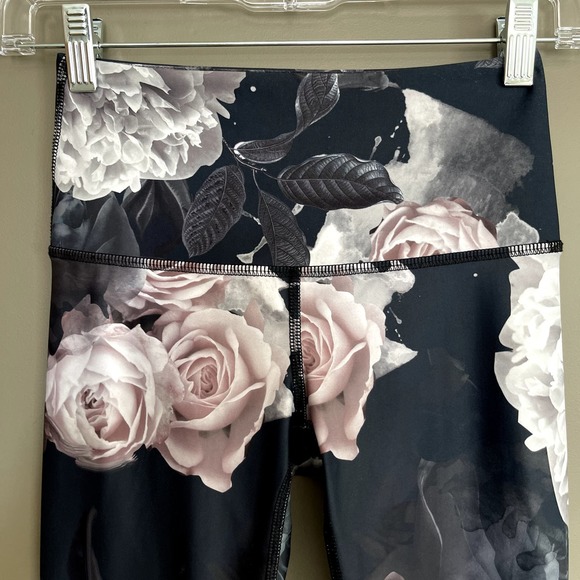 Noli Active Allure Floral Yoga Leggings Size XS Black Pink‎ Grey Rose Print - Picture 5 of 15